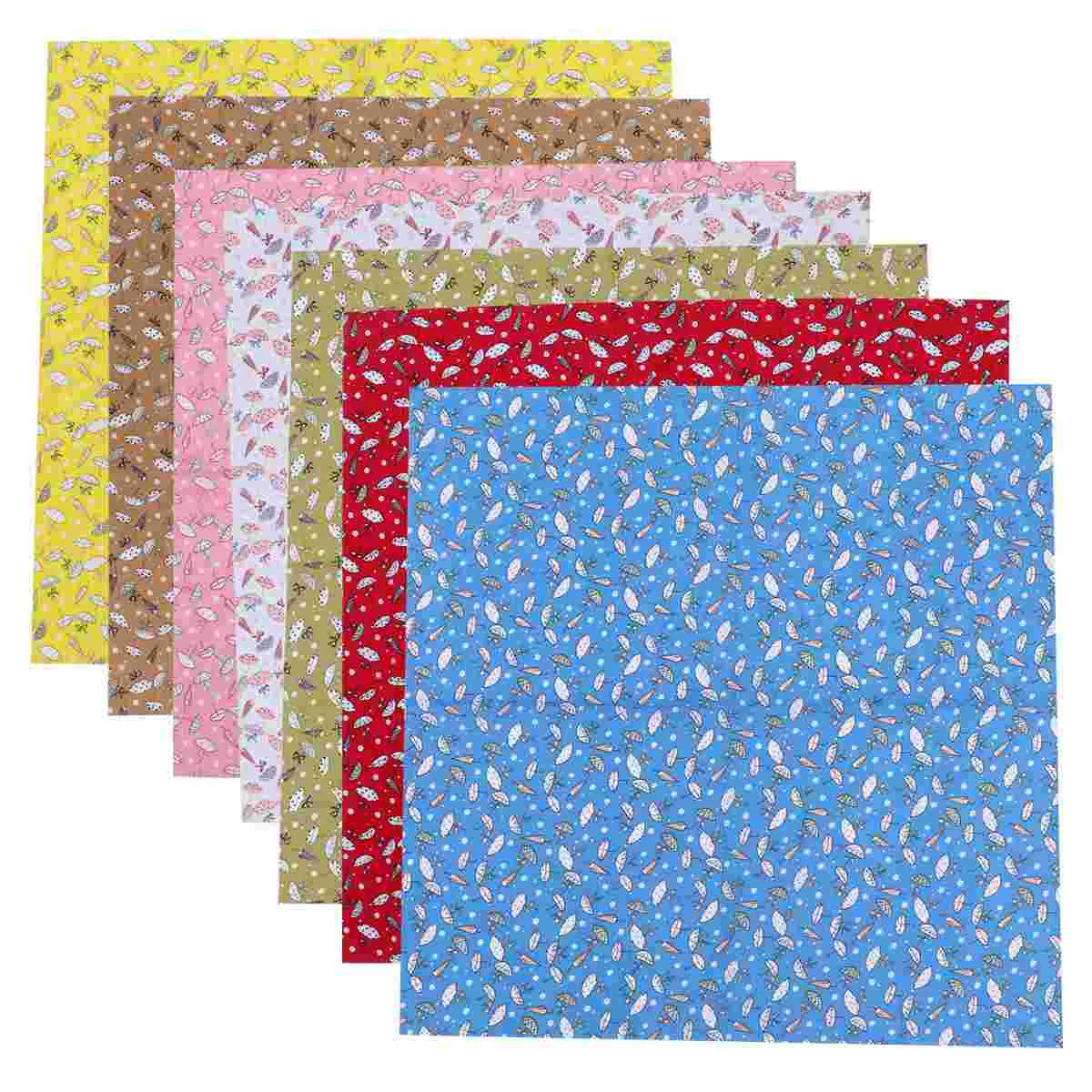 7 Fat Quarters Fabric Bundles Floral Quilting Patchwork Cotton Plain Cloth for Quilting Sewing Crafting DIY Crafts 50cm