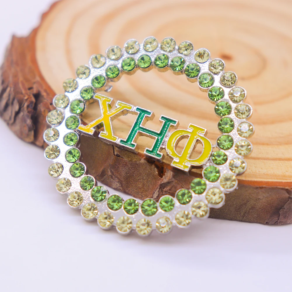 Broche de Metal con letra griega Epsilon Psi Delta Chi ET Phi Philo Zeta Amicae, joyería