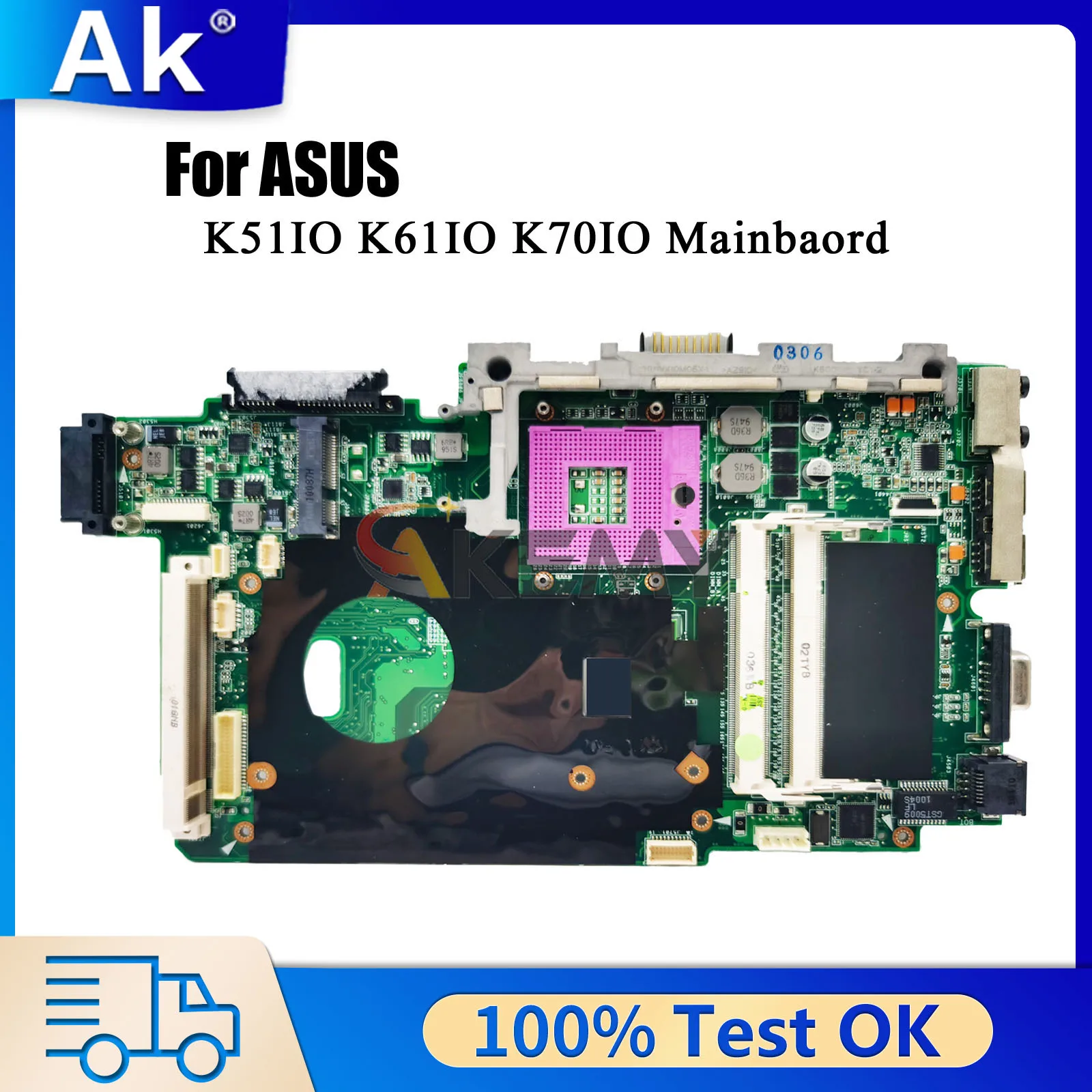 K51IO Laptop Motherboard For ASUS K51IO K51I Notebook Mainboard This item is in stock 100% tests OK fast shipping High quality