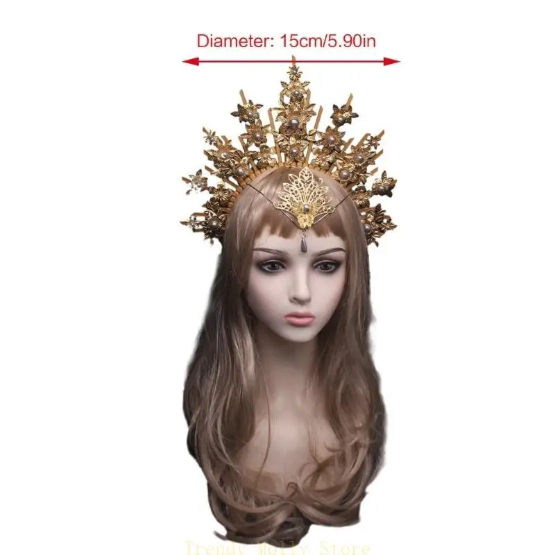 N5KB Adulto Handmade Diy Crown Hair Hoop Set Lindo Christmas Halloween Hair Tither Año Nuevo Diadema disfraz para adultos