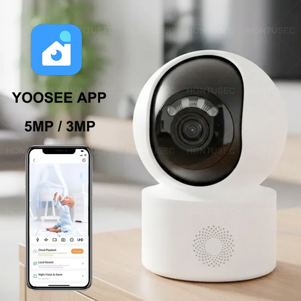 

Yoosee 5MP WiFi Indoor PTZ Mini IP Camera 3MP Smart Home Color Night Vision Two Way Audio Auto Tracking Surveillance Cameras