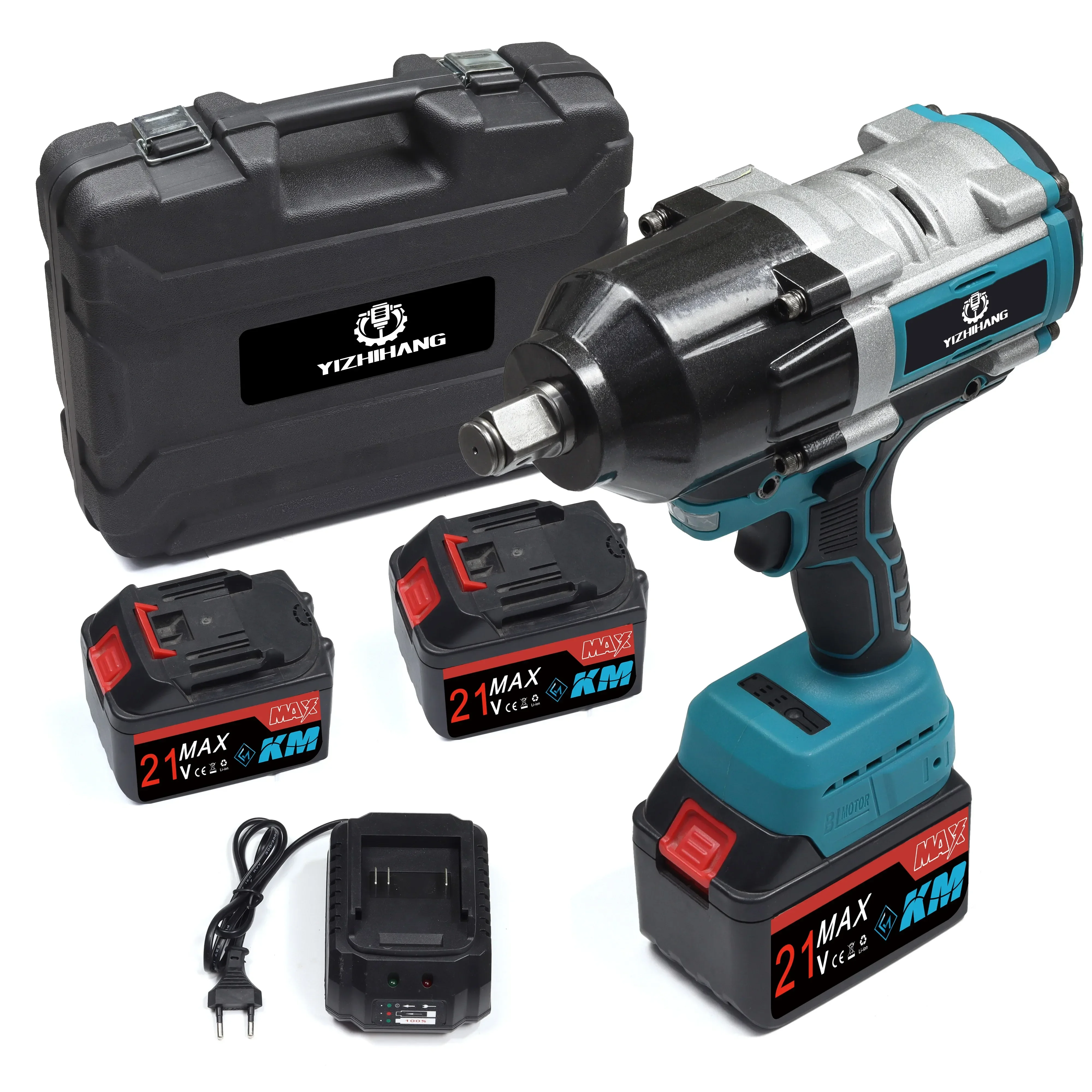 1800N.M Torque Brushless Electric Impact Wrench with 21V Lithium Battery 1/2\