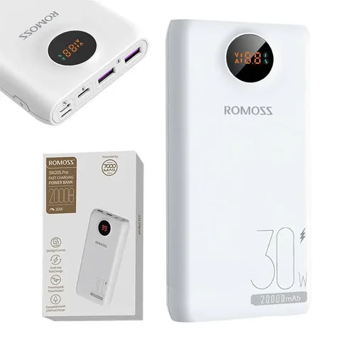 Внешний аккумулятор ROMOSS 20000 мАч, 22.5 Вт/30 Вт, быстрая зарядка USB-C, мощный портативный повербанк для ноутбуков и Xiaomi 13