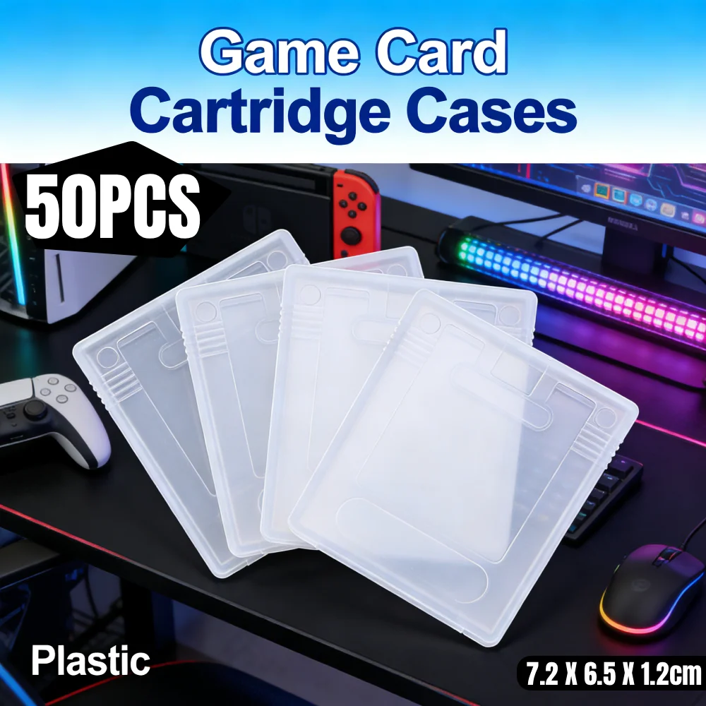 

Прозрачные пластиковые чехлы для картриджей для игровых карт, 50 шт., защитный чехол от пыли и падения для Nintendo Game Boy, цвет GBC