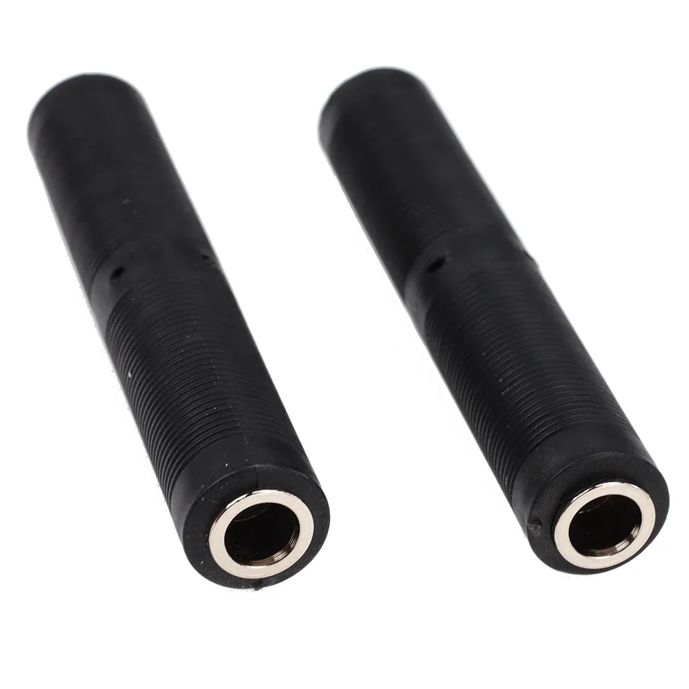 300pcs 6.35mm Audio Stereo Double Head Plug Connector Adaptor Microphone Converter Coupler Cable Joiner Female To Female Adapter