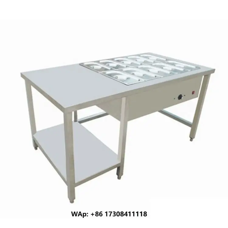 Free-Standing Electric Bain Marie Station Stainless Steel Counter Top Baine Marie Food Warmer