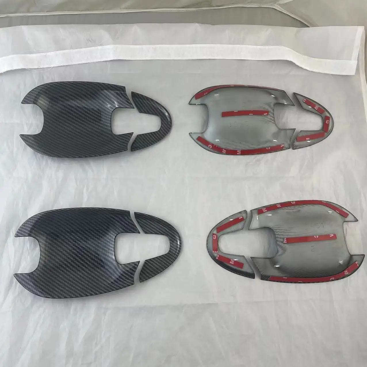 Carbon Fiber Door Handle Bowl Cover For 2010-2023 Toyota WISH ZGE20 ZGE22 ZGE25 Door Handle bowl Cover ABS Chrome