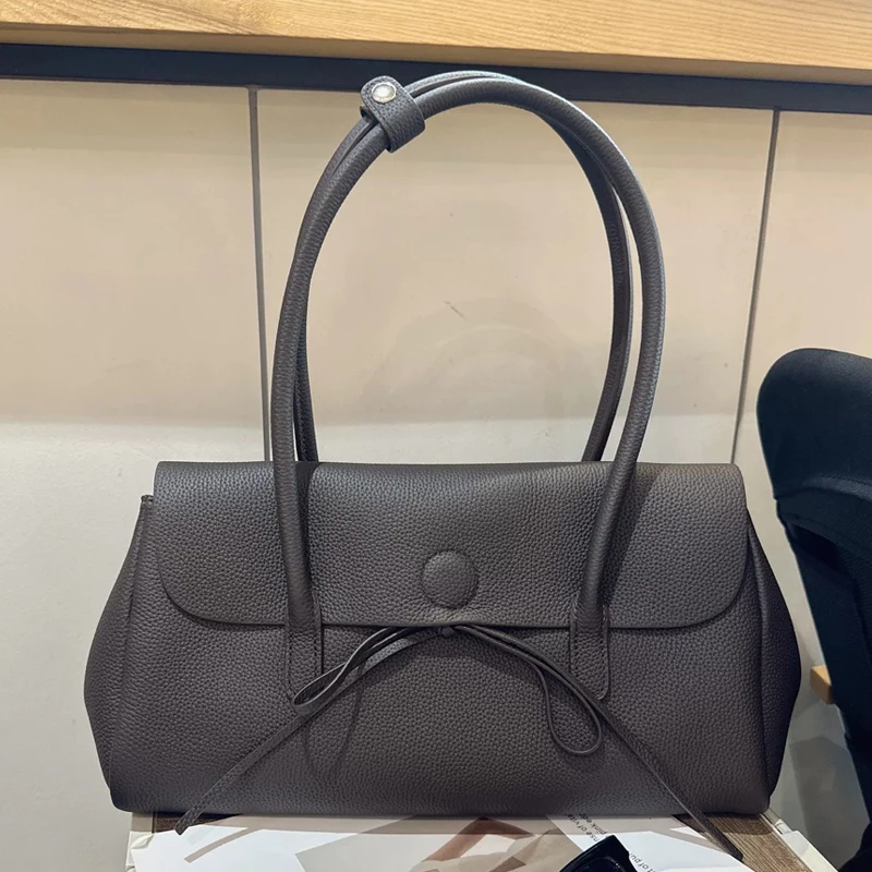 

Сумки подмышки из натуральной кожи для женщин. Роскошные дизайнерские сумки. Кошельки. Новинка 2023 года из натуральной яловой кожи с бантом. Верхняя ручка. Откидное плечо.