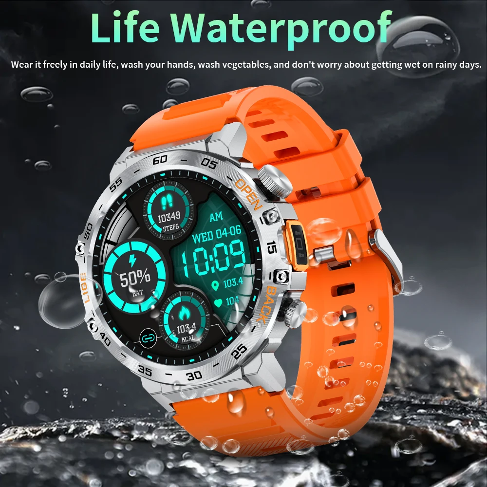 Reloj inteligente LIGE Original, pantalla HD de 1,53 pulgadas, resistente al agua, relojes deportivos para Fitness, linterna, nuevo reloj inteligente para hombres para Android IOS
