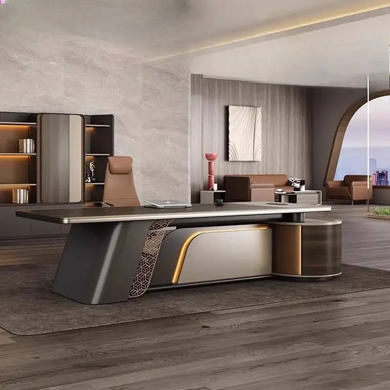 Executive Office Desk Manager Wooden Large Luxury Computer Desk Gaming  Table