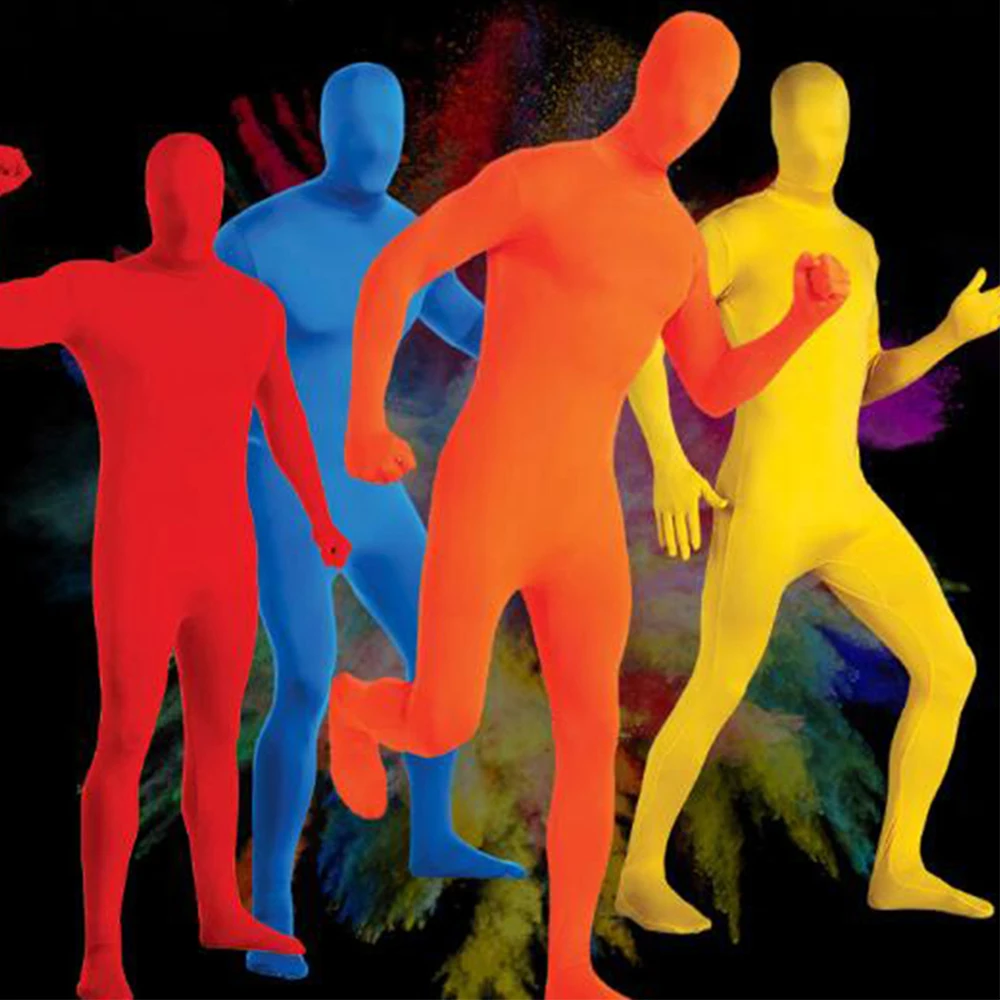 Multicolored Zentai Full Body Skin Suit for Party, Crotch Catsuit with Zipper, Tailored Made, Plus Size, Free Shipping