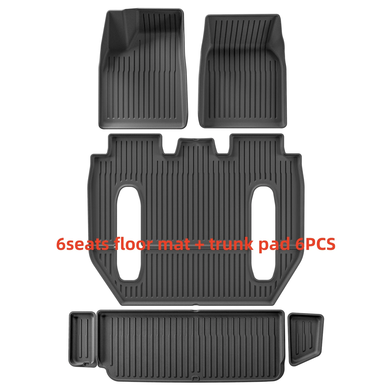 Für Tesla Model X 2024 5/6/7-Sitzer TPE 3D Autofußmatten Kofferraummatte Wasserdichter Schutz Linkslenker – Detail 11