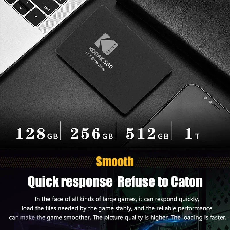 5Pcs Original Kodak 2.5'' Internal External SSD 128GB 256GB 512GB 1TB External Solid State Disk Hard Disk Notebook For PC Laptop