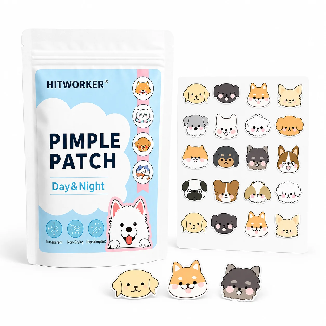100PCS Pimple Cover Patches, Clear-Look Hydrocolloid Beauty Patches For Day And Night Use, Easy Peel Spot Cover