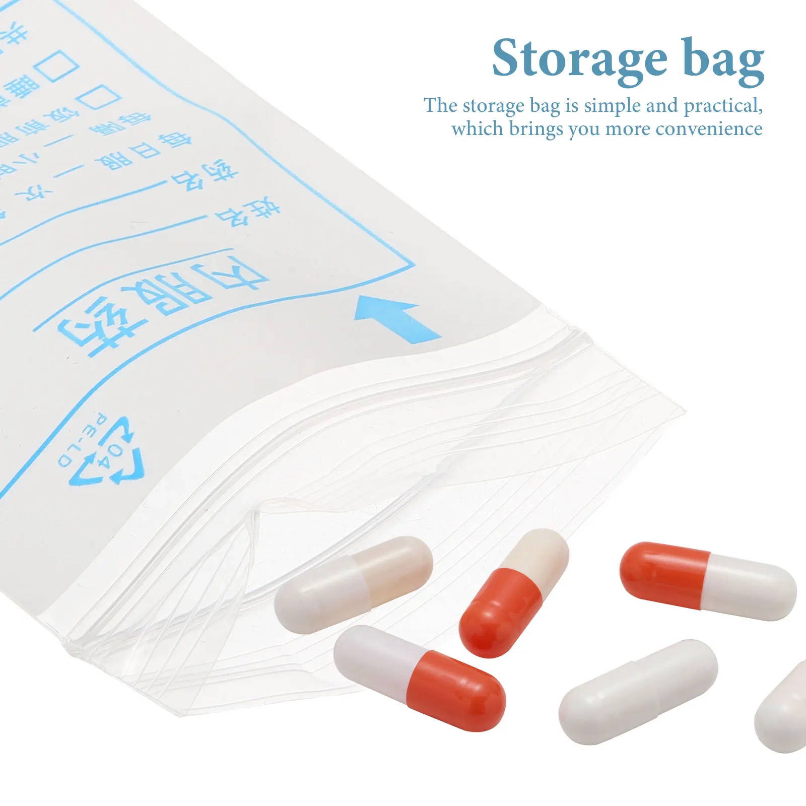 

100Pcs Pill Storage Bags Resealable Small Medicine Organizer Pill Pouch Bags Travel Use Travel Medicine Organizer