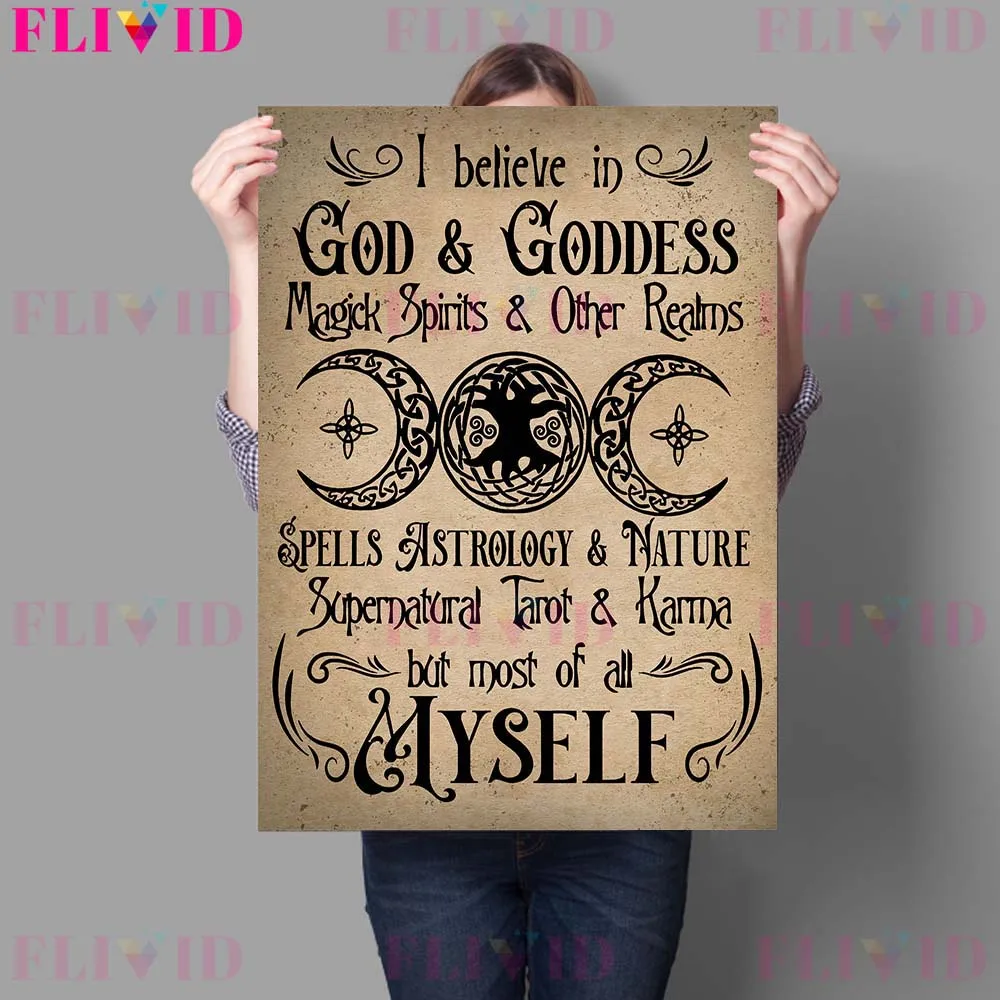 Hippie Witch Letter And Moon Wicca Wall Art Canvas Painting Weave Some Witchery Art Poster And Print Home Decoration Unframed