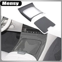 For Mercedes Benz S Class W223 2021-2024 ABS Carbon Fiber Car Center Console Gearshift Panel Decoration Cover Trim Accessories