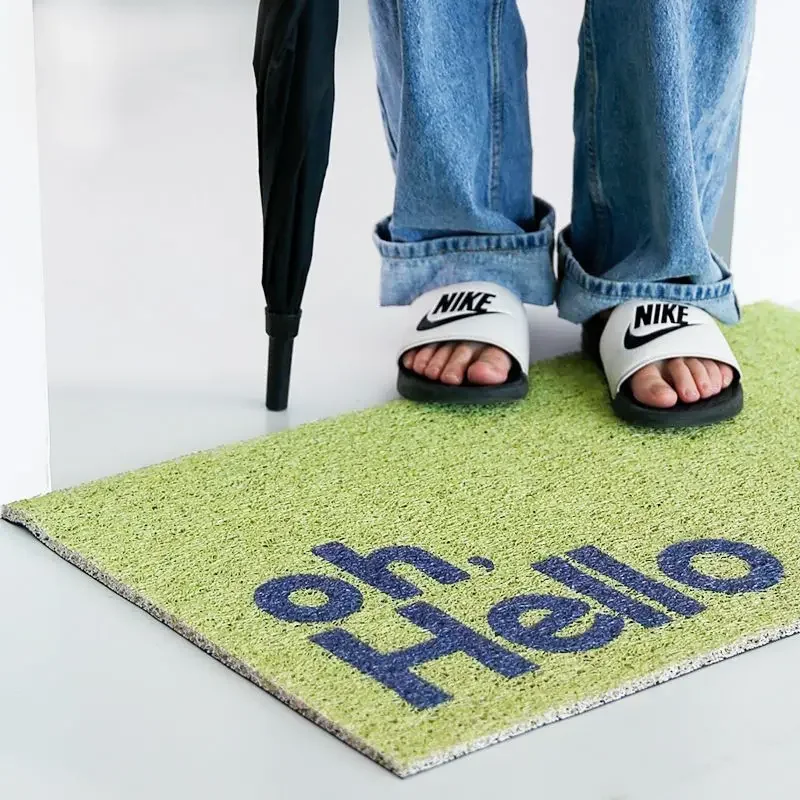 Entrance door entry silk circle floor mat door porch foyer foot mat household non-slip dust removal carpet