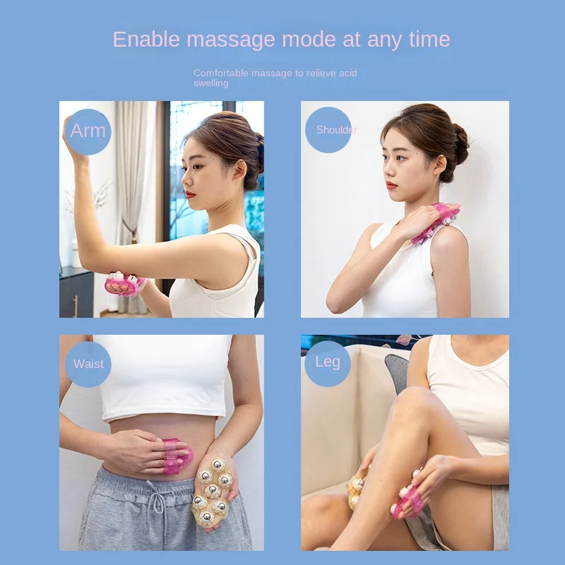 1pc Roller Ball Body Massage Glove Anti-Cellulite Muscle Pain Relief Relax Massager For Neck Back Shoulder Buttocks Face Lift