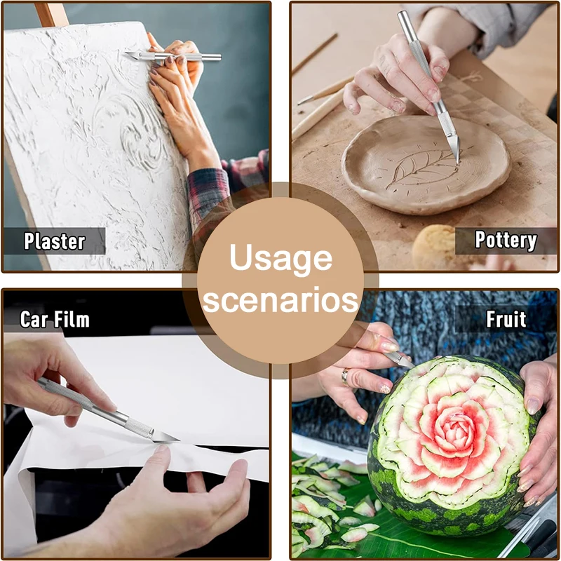 النقش عدم الانزلاق سكين معدني سبائك الألومنيوم شفرات القاطع أدوات السكاكين الحرفية لقطع الورق الحرفية وصنع النماذج TMZ