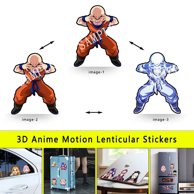 Anime Dragon Ball Goku Magic 3D Motion Moving Stickers Creative Car Sticker Cars,Laptop,Refrigerator,Suitcase,Window,Skateboard,