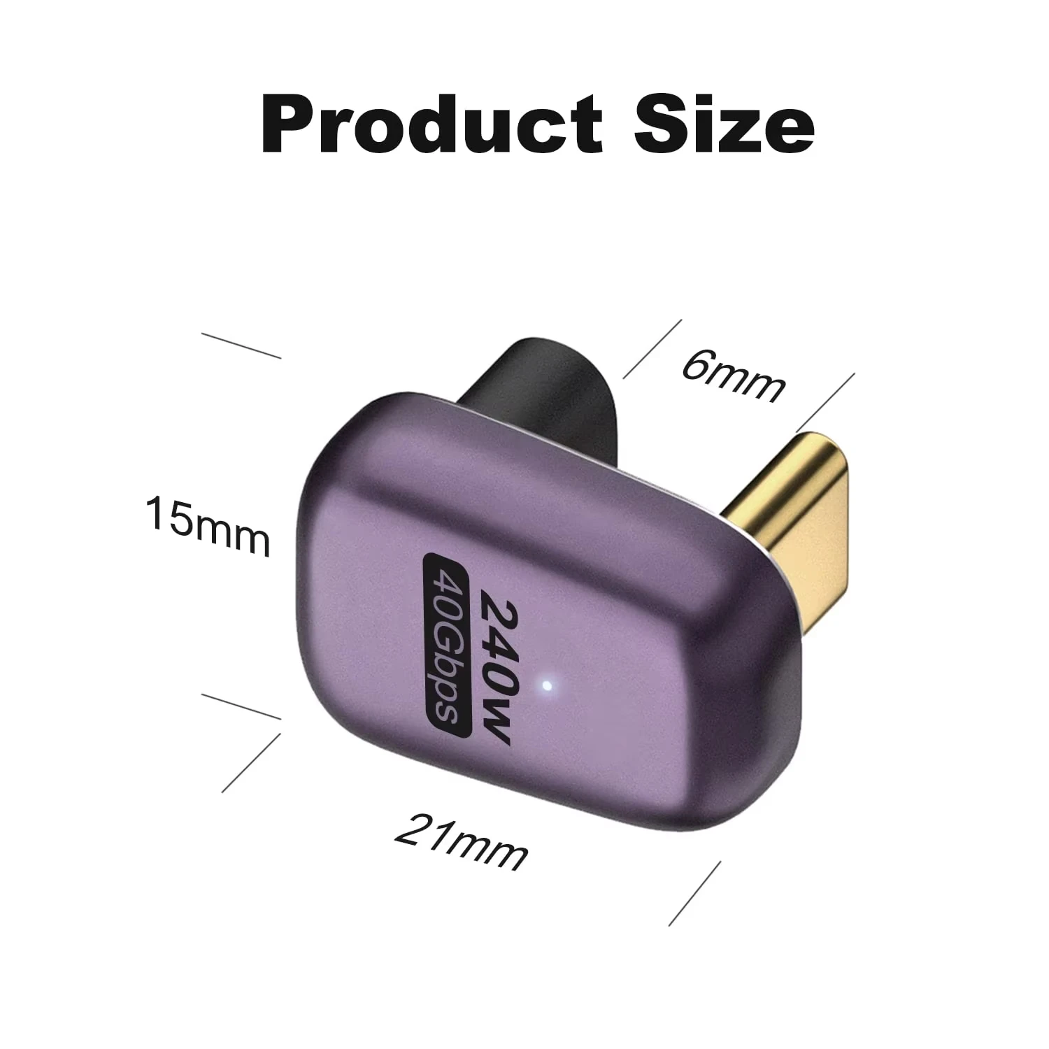 NNBILI 1/5PCS PD 240W USB C 180° Adapter U Shape Type C Male to Female 40Gbps Connector for Thunderbolt MacBook Laptop Tablet