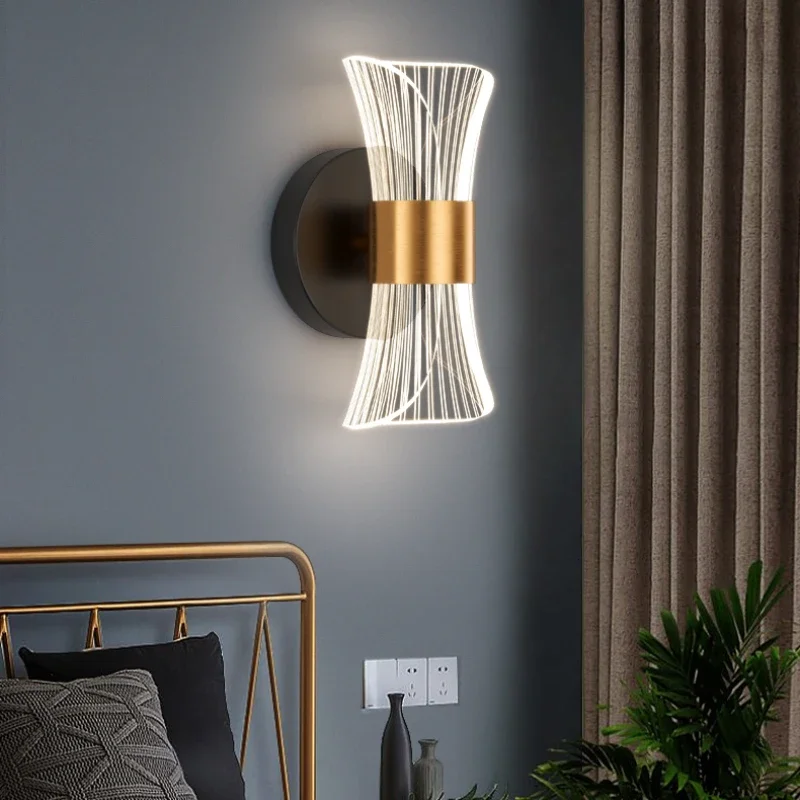 

Modern Wall Sconces Acrylic Lampshade Stylish Indoor Wall Lamp for Bedroom Living Room Decor Corridor Fixture