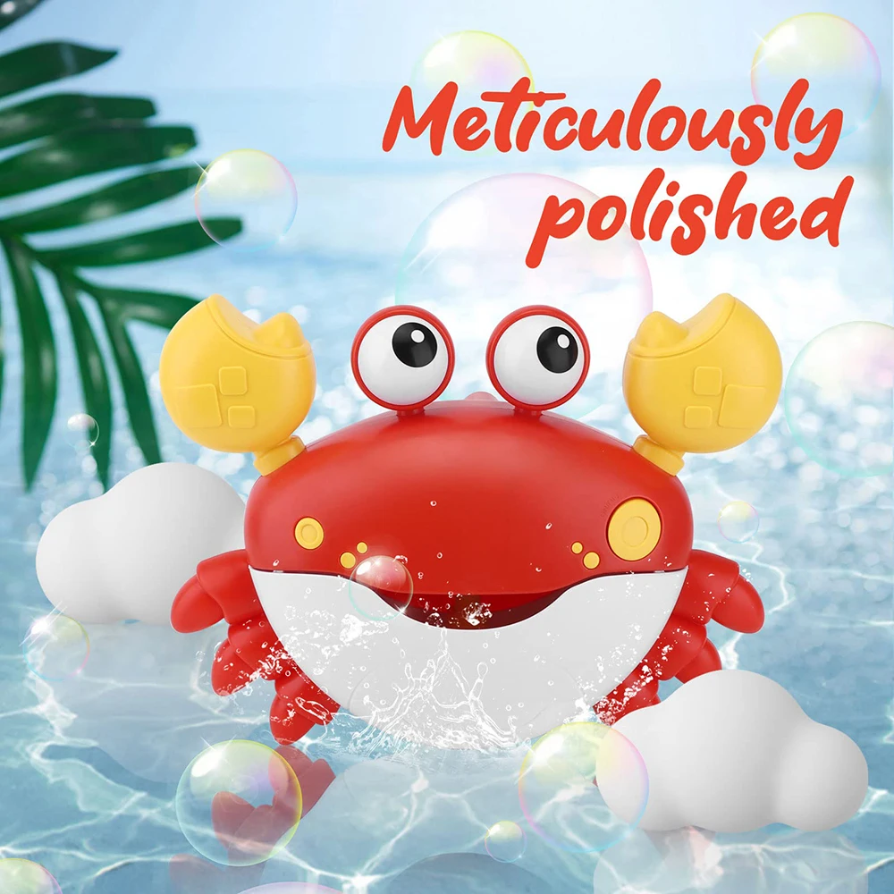 Baby Bath Toys Funny Crab Shaped Bubble with Music Automatic Maker Bathtub Soap Machine Parent Child Toy for Toddlers Kids Gifts