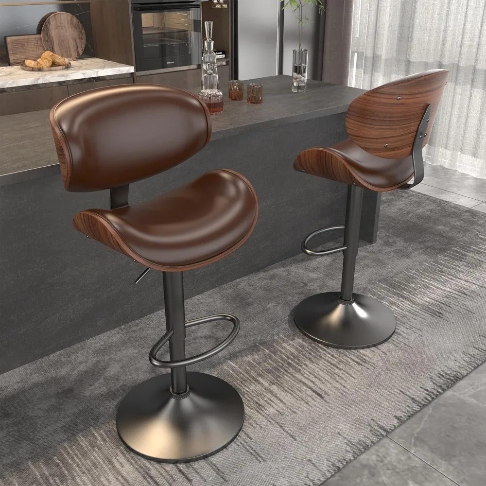 Bar Stools  Set of 3, Modern Swivel , Barstools Counter Height with Backrest, Bar Chairs