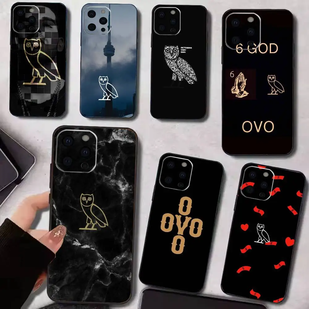 

D-Drake O-OvO OWL Phone Case For iPhone 17,16,15,14,13,12,11 Plus,Pro Max,XS,Soft Silicone Black Cover
