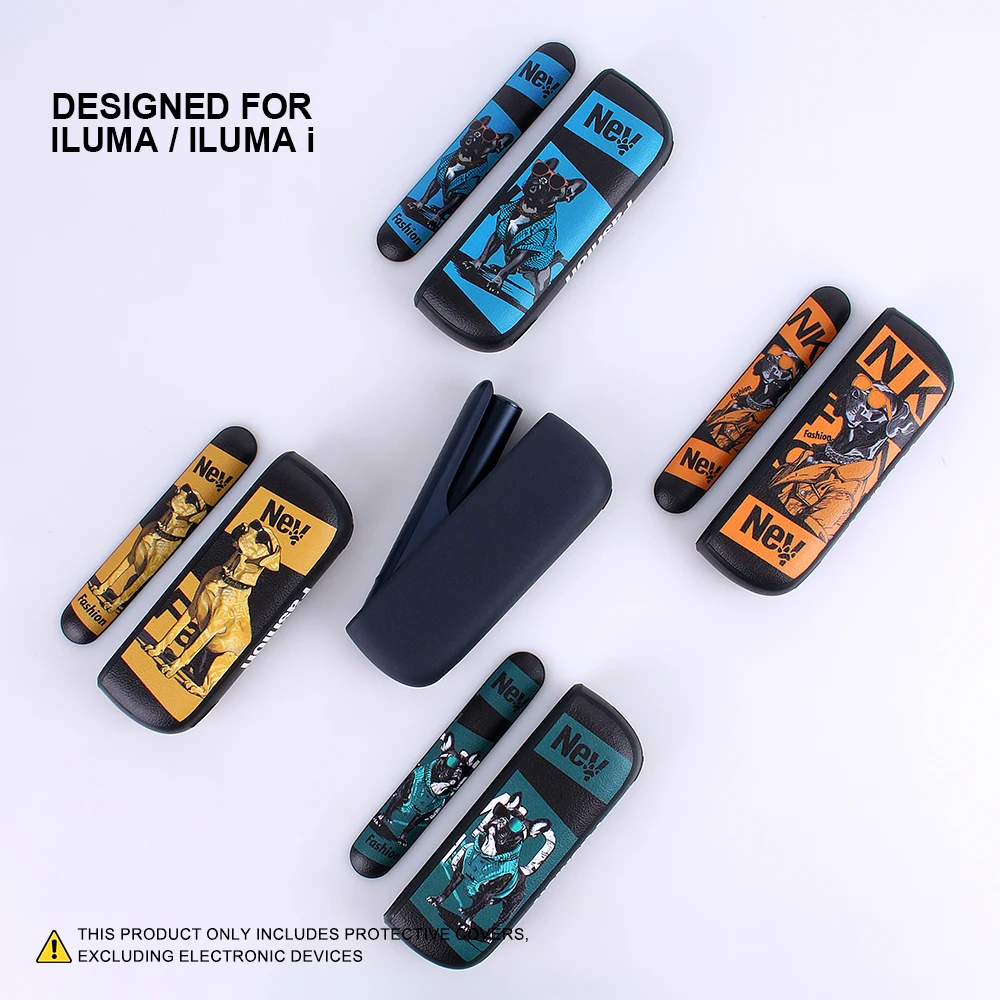

PU leather protective case for ILUMA, portable and shock-resistant, dog patterned protective e-cigarette accessory.