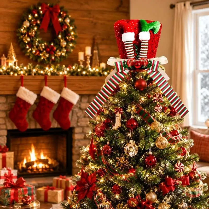 Weihnachtsbaum-Akzent-Elfe aus weichem Stoff für die Innendekoration 3XUF – Detail 3