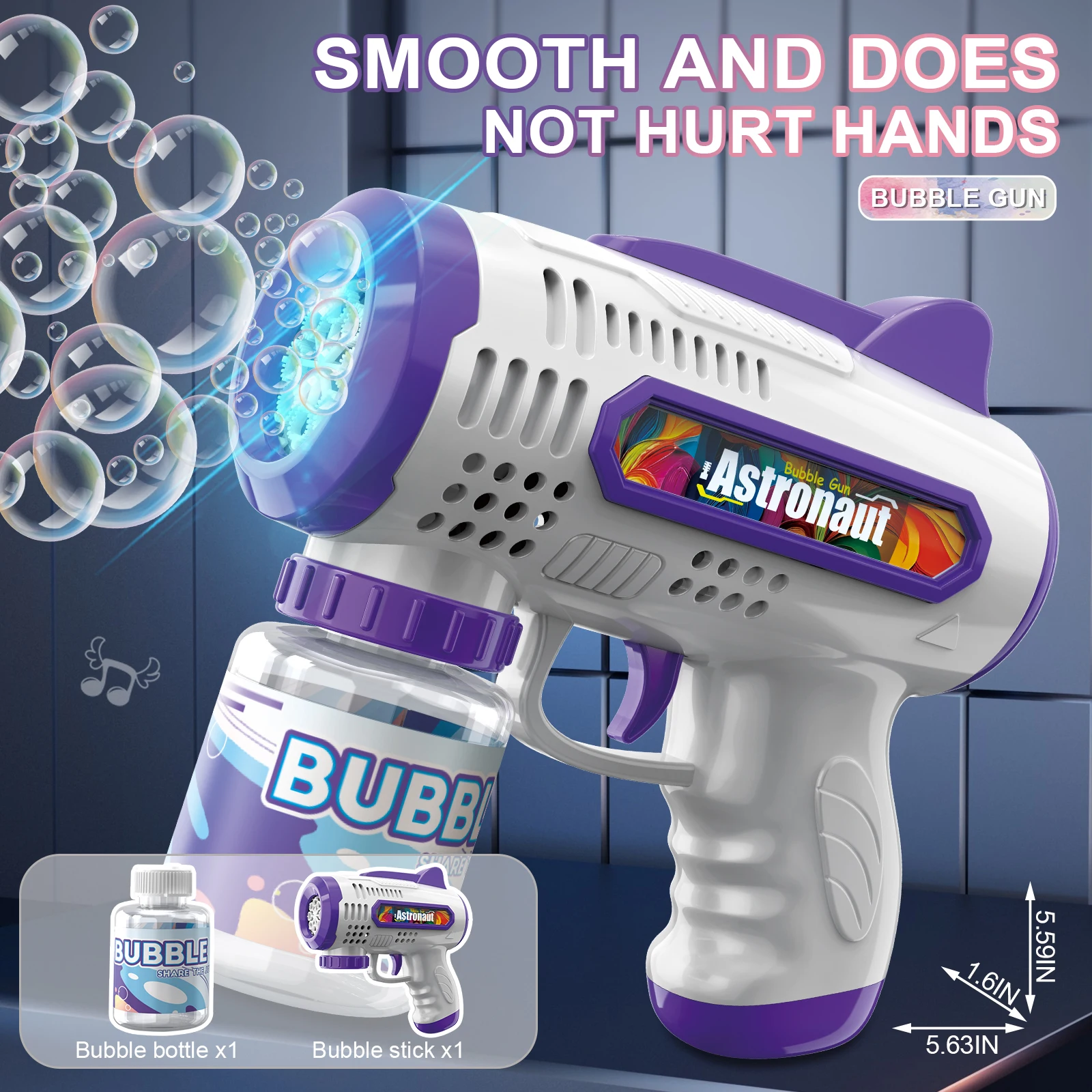 8 홀 휴대용 우주 비행사 버블 머신 자동 장난감 버블 건 야외 결혼식 이벤트 소품 생일 파티는 야외 와트를 선호합니다