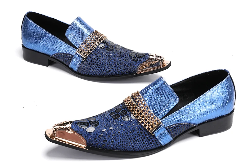 Herrenschuhe aus echtem Rindsleder mit Pythonmuster und Nadelverzierung für formelle Anlässe im Herbst, Modellausstellungen und geschäftliche Gelegenheiten. – Detail 19