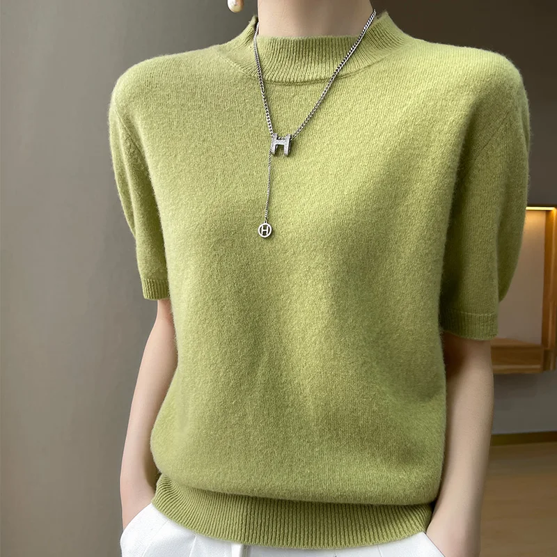 100% Australian Wool Knitting Pullovers Women New Spring Soft Warm Knitwears Hot Sale Ladies Woolen Sweaters