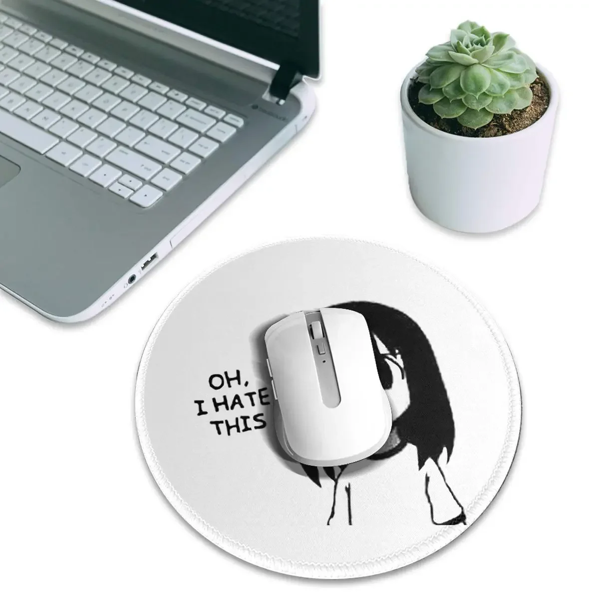 OUTDATED - Check Profile Azumanga Daioh Osaka Ayumu Kasuga Round Mouse Pad Computer Keyboard Mouse Mat Gamer Laptop Desk Mat