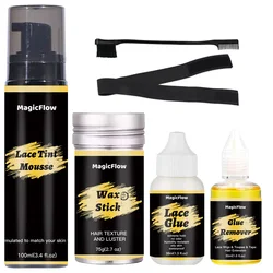 Kit de instalación para el cabello, tinte para el cabello, Mousse, cera para el cabello, pegamento para encaje, removedor de pegamento, banda para el cabello, cepillo para el cabello