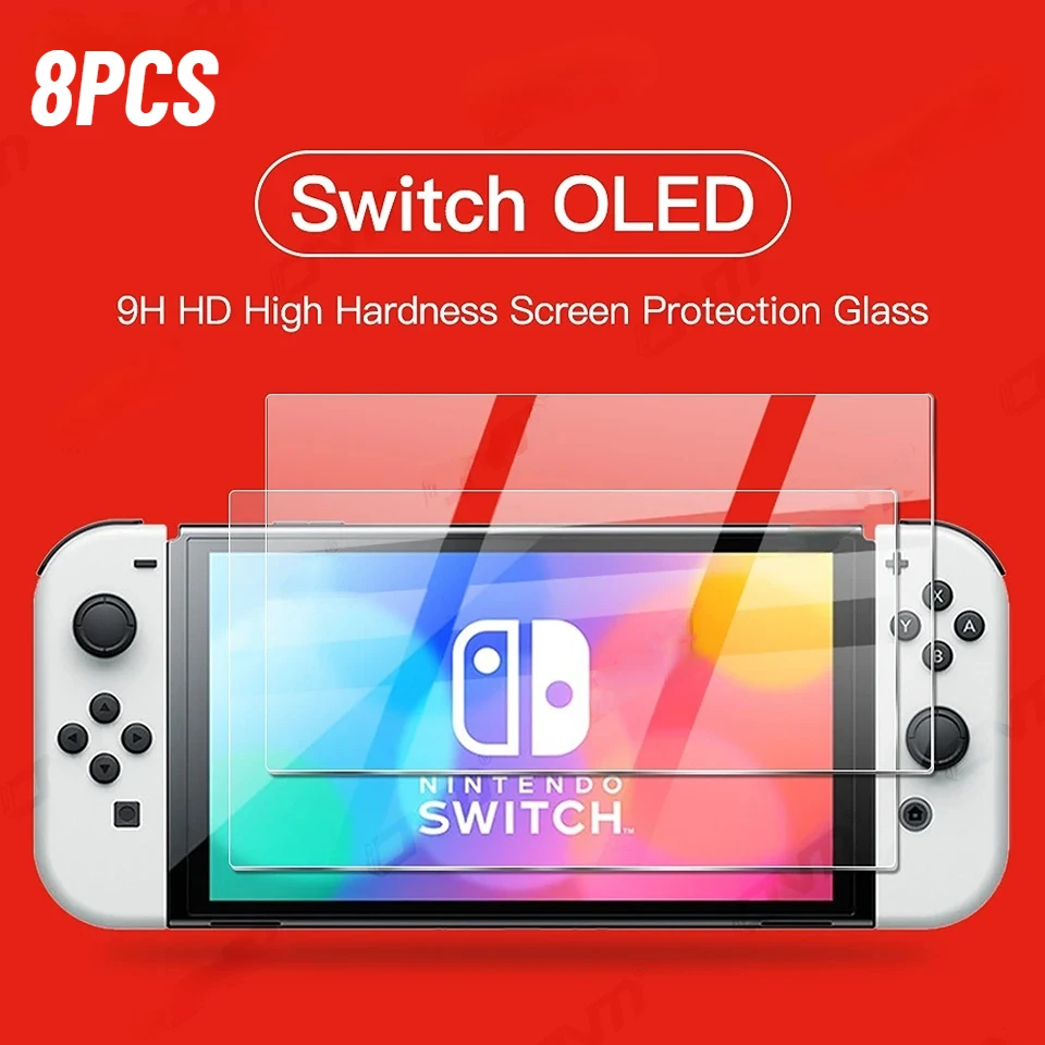 8/4PCS Protective Glass For Nintend Switch Tempered Glass Screen Protector for Nintendos Switch Oled NS Accessories Film