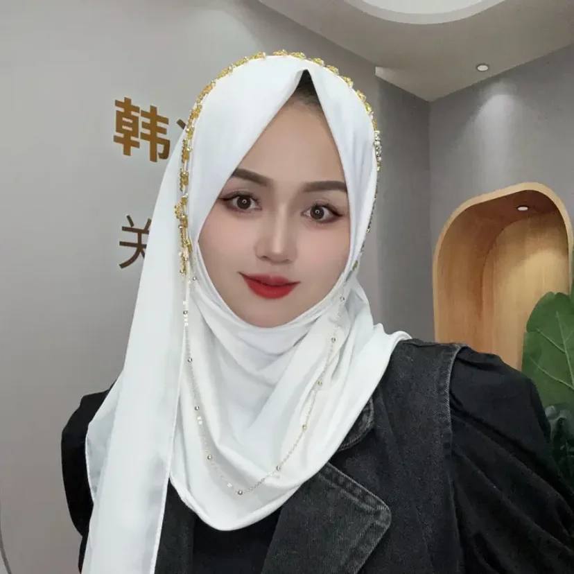 2024 Dubai Fashion School Girls Women Muslem Hijab Long Wraps