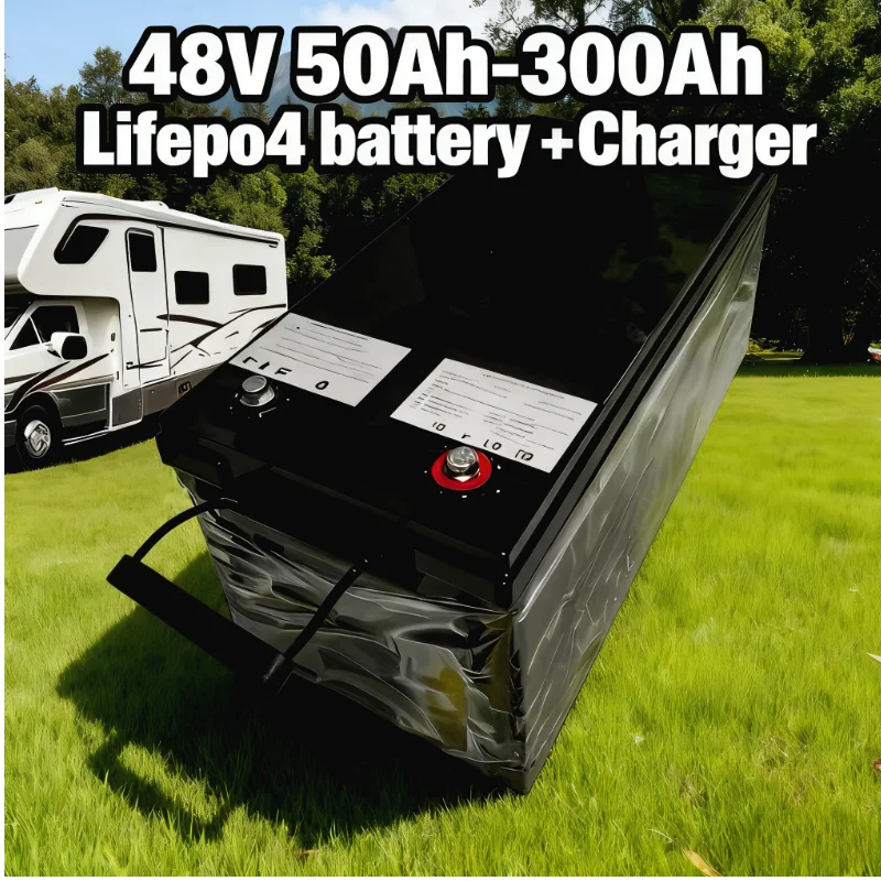 

48V LiFePO4 Lithium Battery Pack with Bluetooth Parallel Function, compatible with solar systems. It comes in multiple capacitie