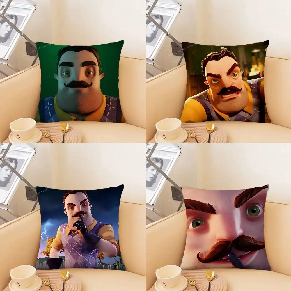 1pc Popular Horror Game Hello N-Neighbor Pillow Case Fashion Square Pillowcase Bedroom Sofa Room Ins Decoration Leisure