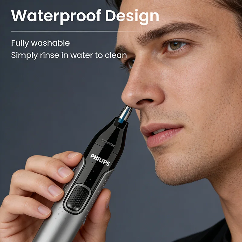PHILIPS Electric Nose Hair Trimmer Waterproof Men's Care Set Eyebrow Ear Hair Trimmer Painless Precision Blade Gift For Lovers