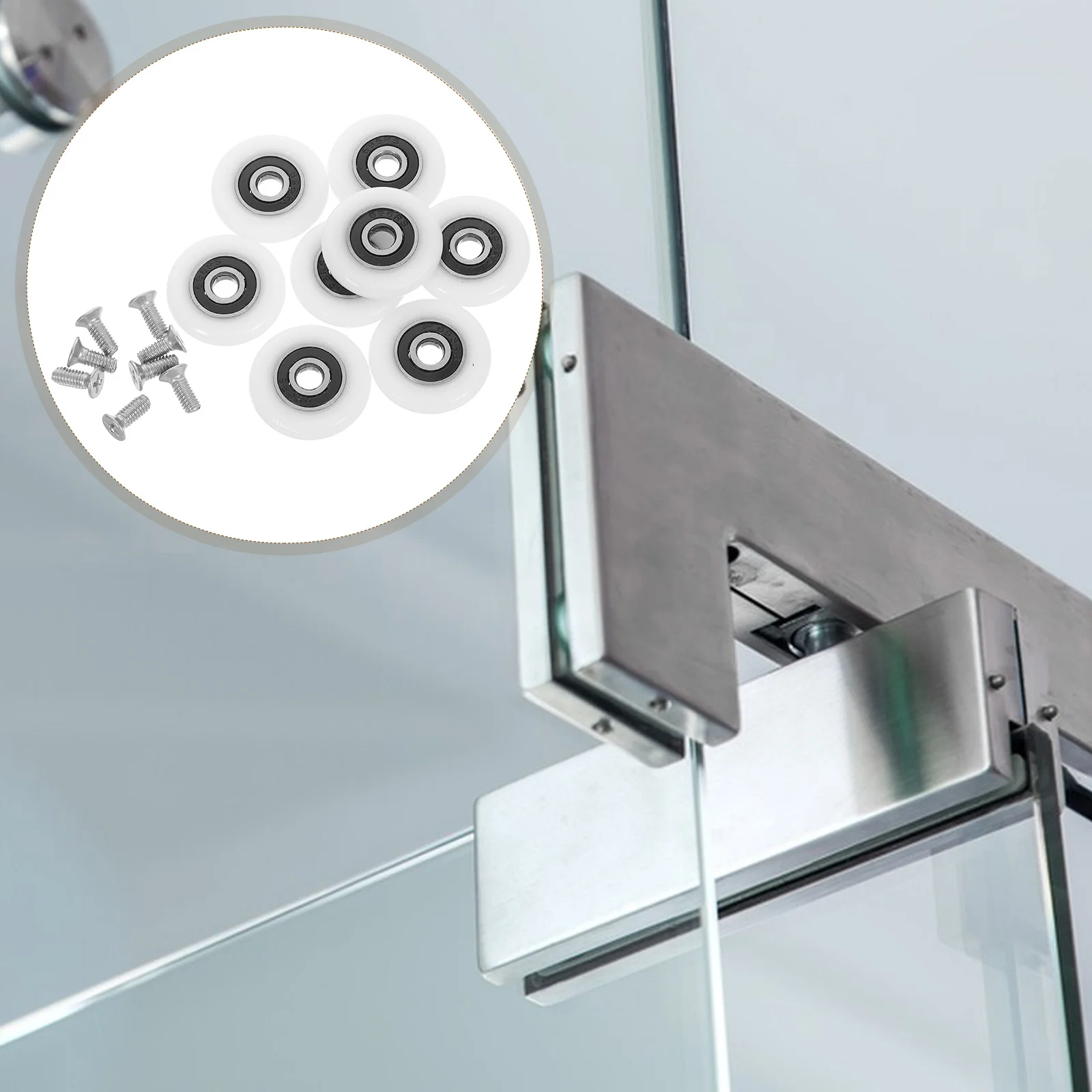 

1 Set Of Bathroom Sliding Rollers High Load-Bearing Shower Door Wheels Replacement For Glass Shower Doors Smooth Waterproof Door