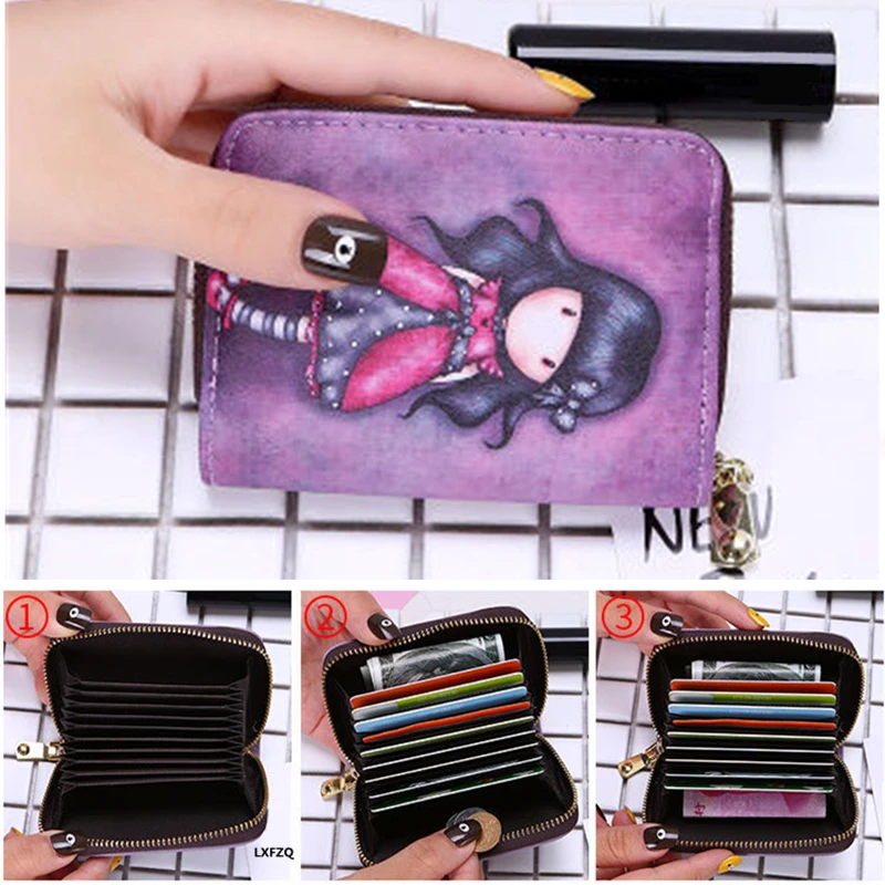 Cartoon Muster Designer Brieftasche Karten tasche Münz geldbörse Pass hülle Kreditkarten inhaber ID-Karte Brieftasche Tarjetero RFID Karten paket a1