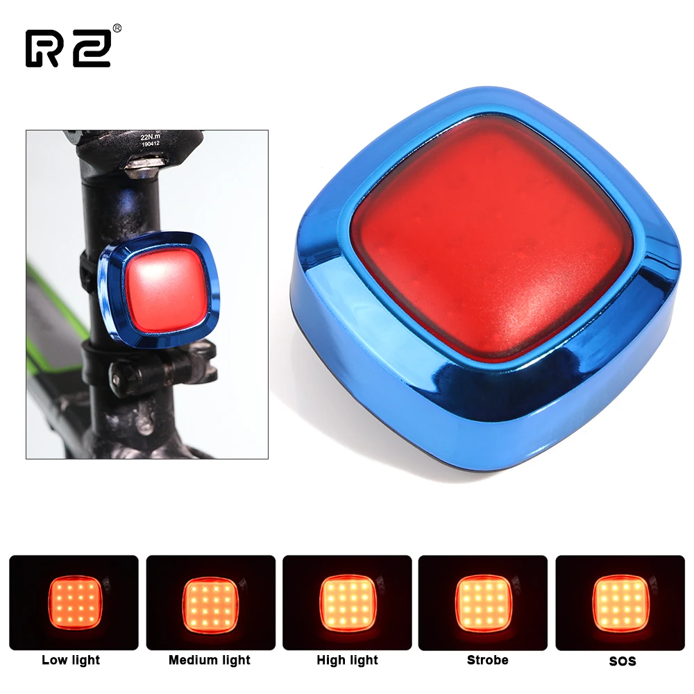 2021 Adjustable Safety Warning Lamp Bike Brake Induction Tail Light Intelligent Brake Light Cycling Led USB Bicycle Rear Lights