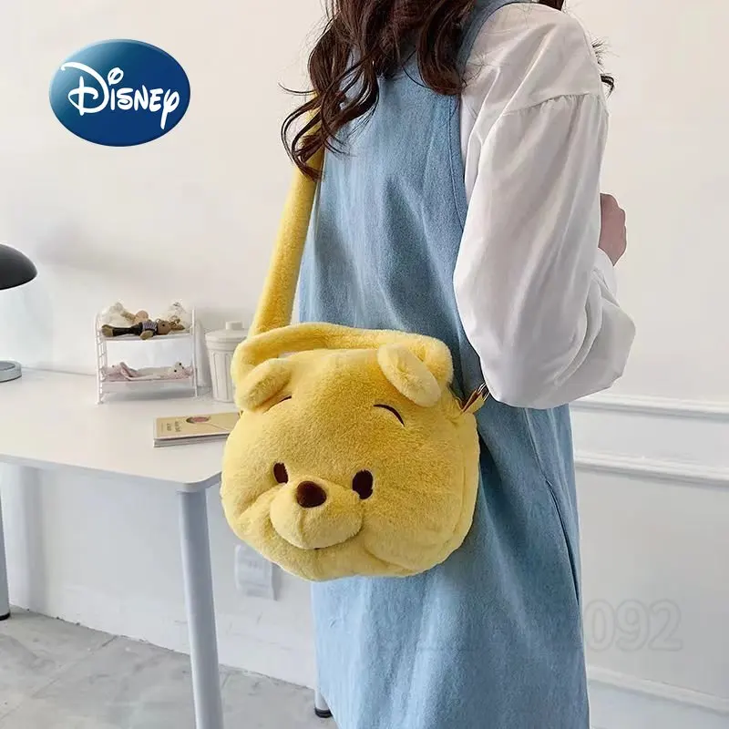 Disney Stitch 2023 New Women\'s Plush Bag Luxury Brand Women\'s Plush Crossbody Bag Winnie Bear Cartoon Cute Children\'s Bag