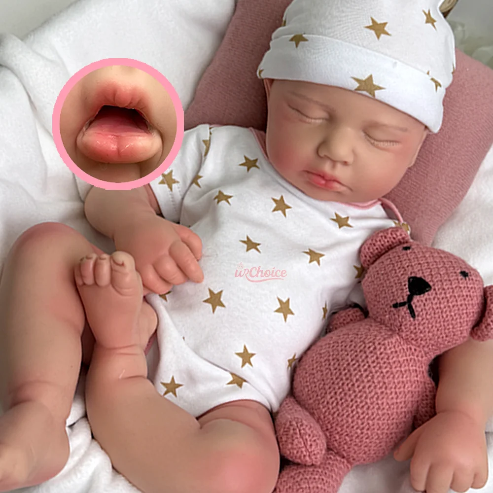 

Cuddly 20" Lifelike Silicone Reborn Baby Doll Hand-Painted Soft Baby Loulou Muñeca For Holidays Gift Collectors Doll Enthusiast