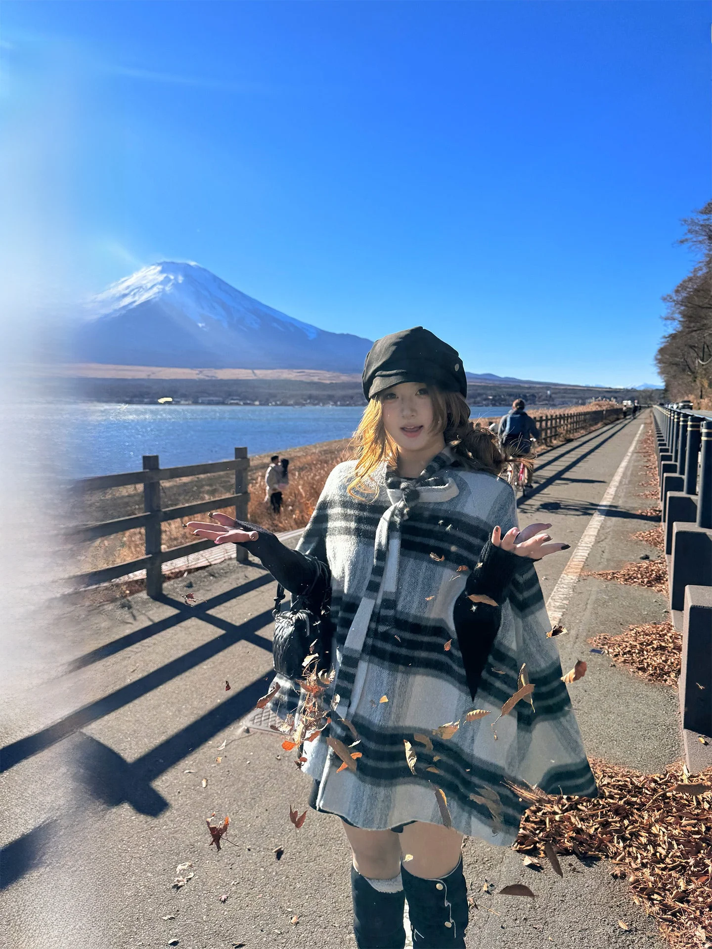 

Korean Sle Plaid Woolen Coat for plus Size Women Sweet Sle Long Sve Casual Warm Outerwear without kets Single Button