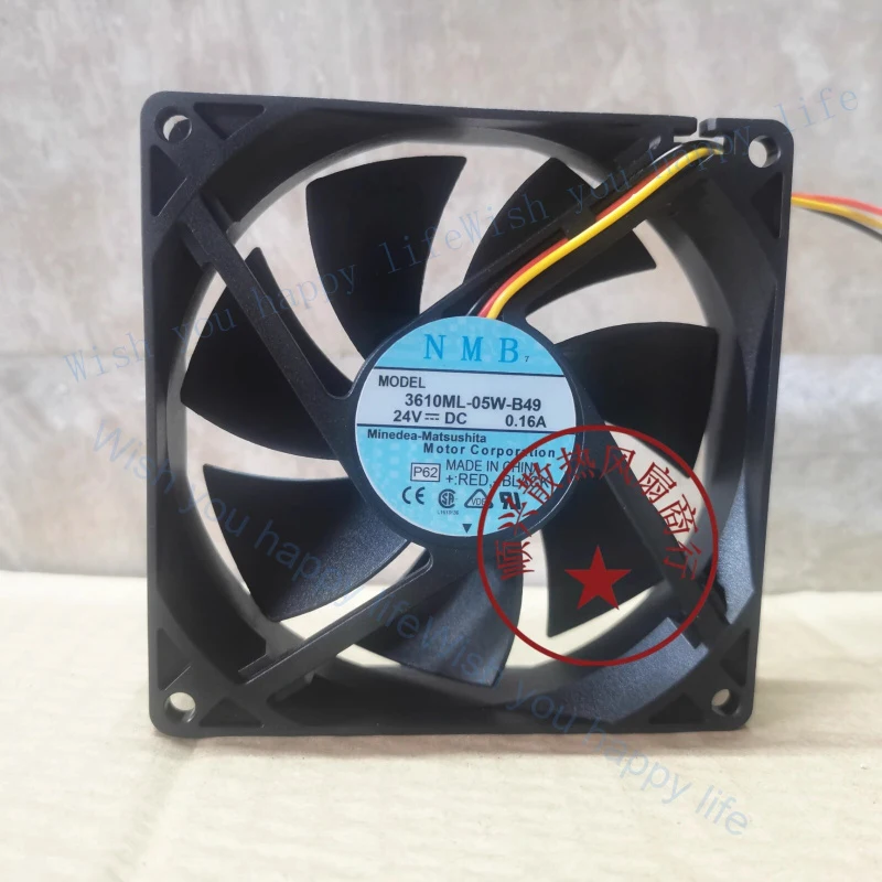 LL for  NMB 3610ML-05W-B49 DC24V 0.16A 9225 3-Wire Inverter Cooling Fan