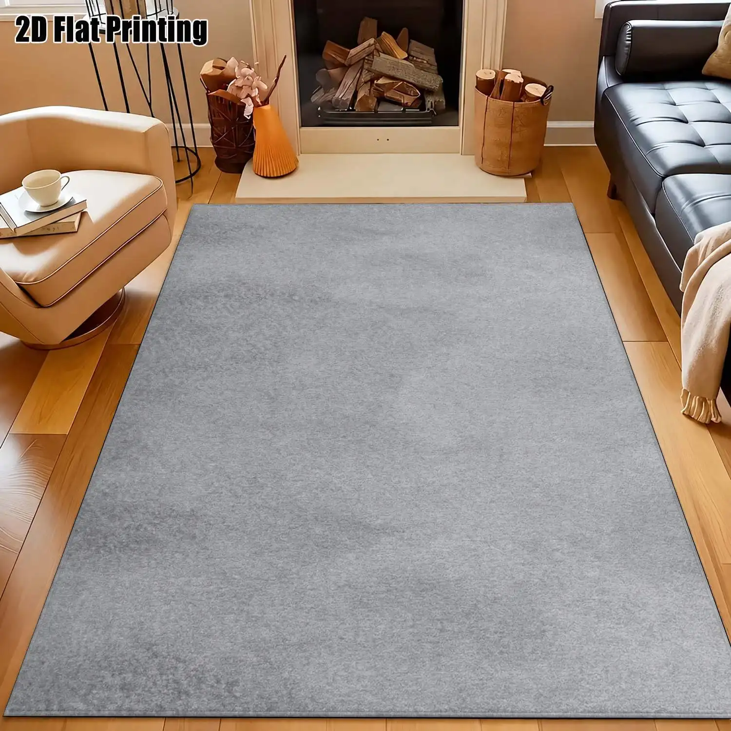 1Pc 2D Printed Gray Abstract Art Nordic Modern Minimalist European Geometric Carpet, Machine Washable Multi-Size Home Decor Mat for Entrance, Living Room, Bedroom, Dining Room, Foyer